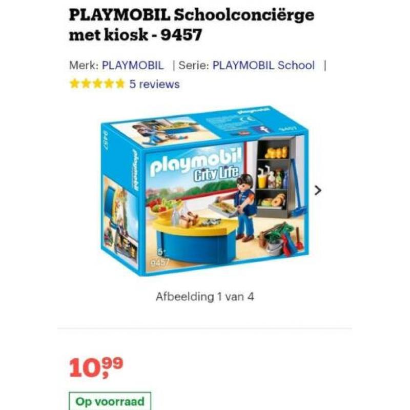 ~* PLAYMOBIL 9457 Schoolconciërge met kiosk Als NIEUW *~