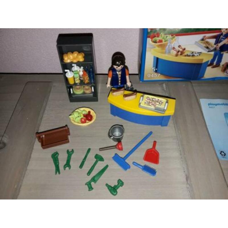 ~* PLAYMOBIL 9457 Schoolconciërge met kiosk Als NIEUW *~