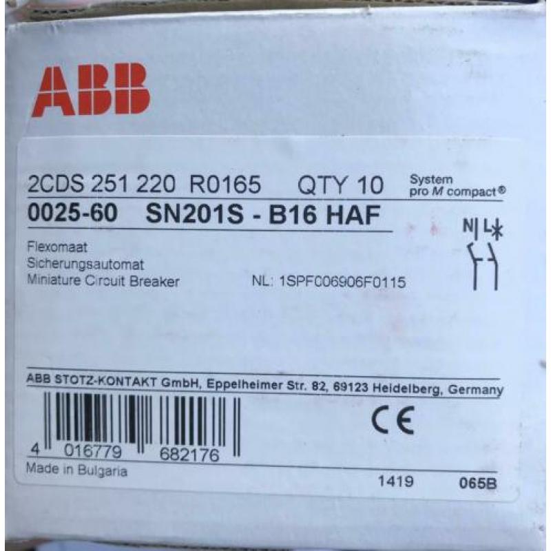 Abb haf installatie automaat b16