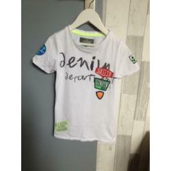 VINGINO jongens t shirt wit+kleur detail korte mouw mt 6=116