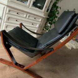 Vintage Ingmar Relling Westnofa Siesta leren fauteuil xk