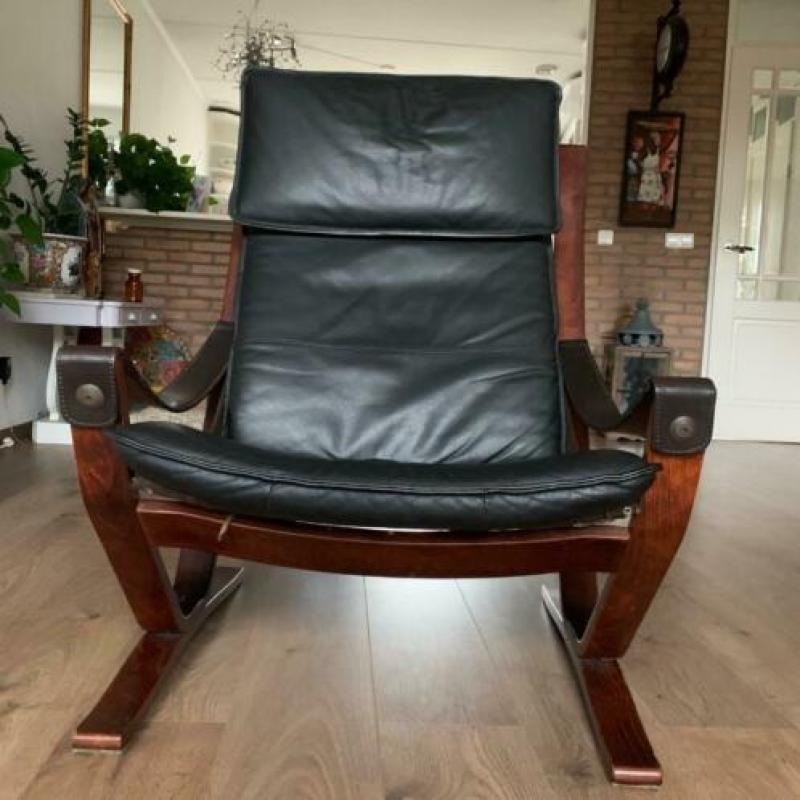 Vintage Ingmar Relling Westnofa Siesta leren fauteuil xk