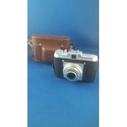 Agfa Isola Agnar, vintage 6x6 camera, bruin leren tas. 6C10