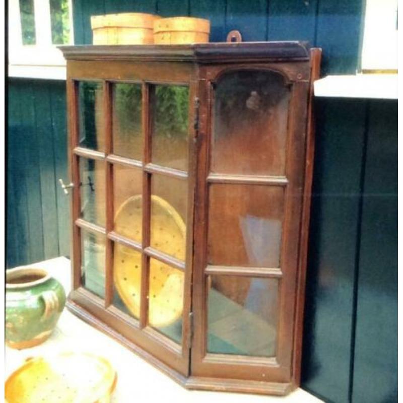 Antiek oud Hollandse vitrinekat/ vitrine kast *tres beau*