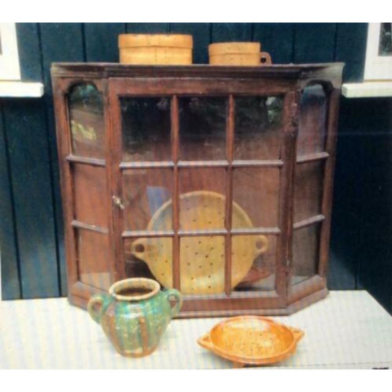 Antiek oud Hollandse vitrinekat/ vitrine kast *tres beau*