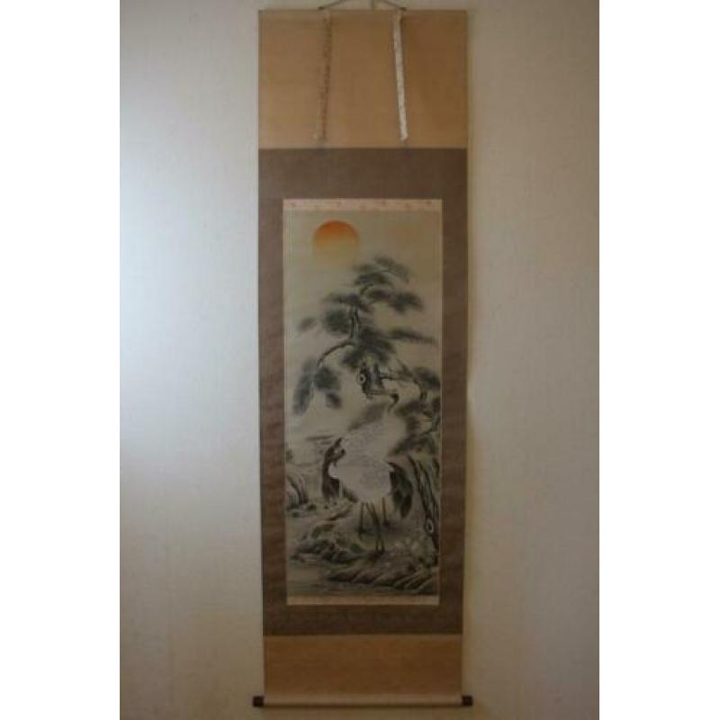 Japanse scroll met "Paradijs Eiland" in sumi-e (ink) z.g.a.n