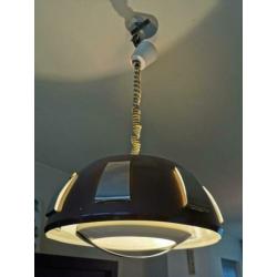 Tekoop bruine metalen hanglamp retro jaren 70