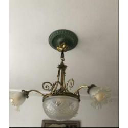 Antieke bronzen lamp circa 1900