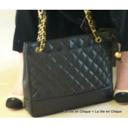 Originele Vintage Chanel, tote caviar zwart 30x25 [1831]