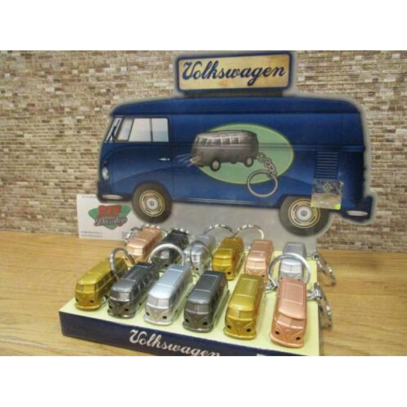 sleutelhanger volkswagen T1 bus grijs, roze, zwart, goud