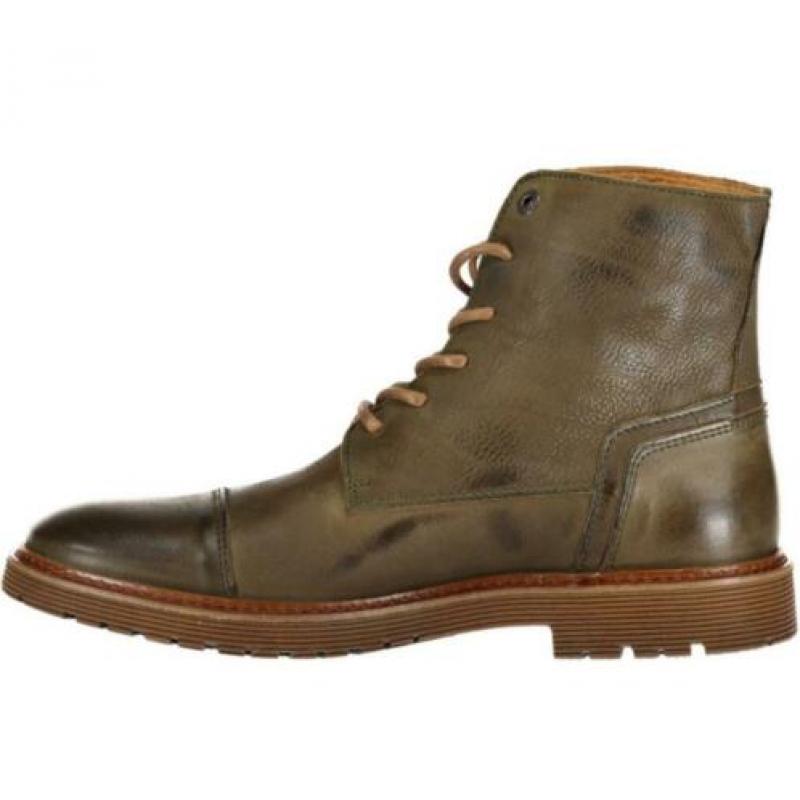 PME LEGEND - leren Smith cargo boots olive green - maat 40