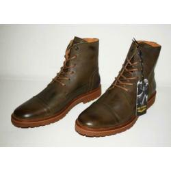 PME LEGEND - leren Smith cargo boots olive green - maat 40