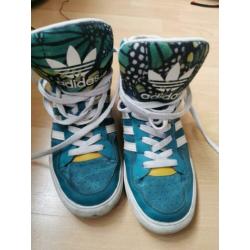 Adidas schoen blauw / groen hoog maat 39 1/3