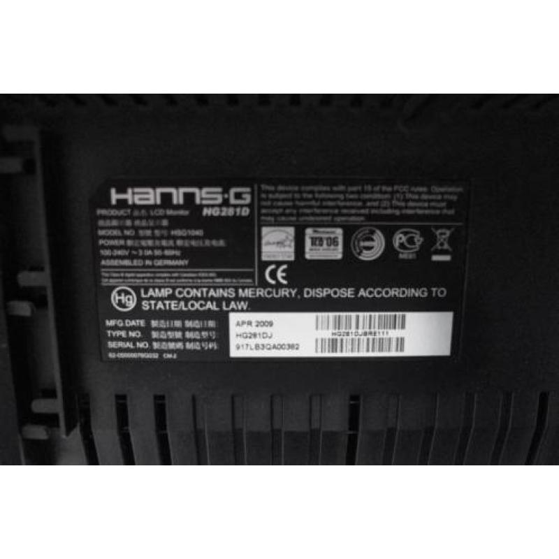 2x HANNS-G HG281D monitor screen