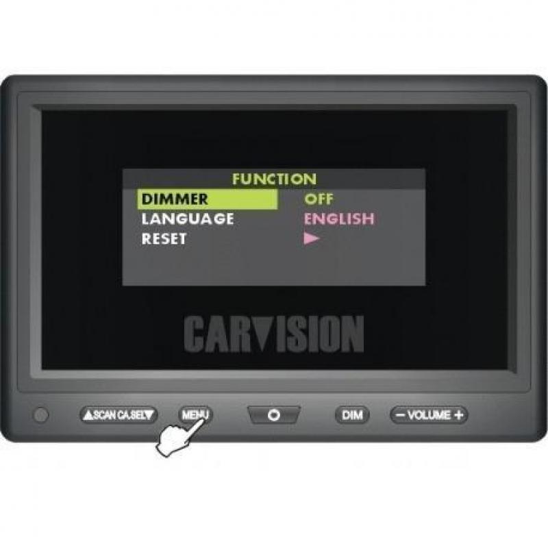 CarVision 7 inch kleurenmonitor met drie camera-ingangen