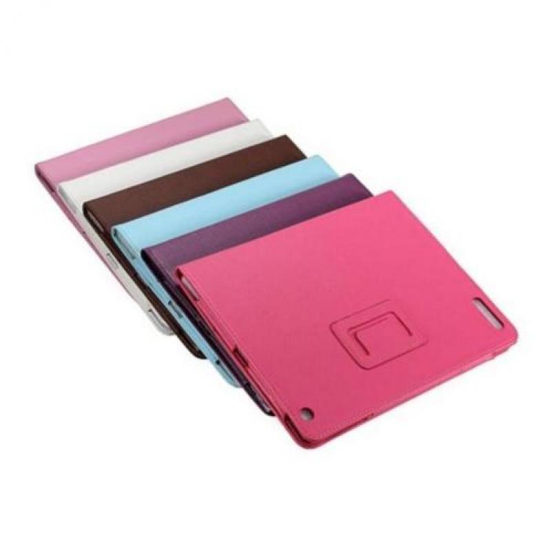 Apple iPad Air 2 lederen leren leer hoes hoesje case - Zwart